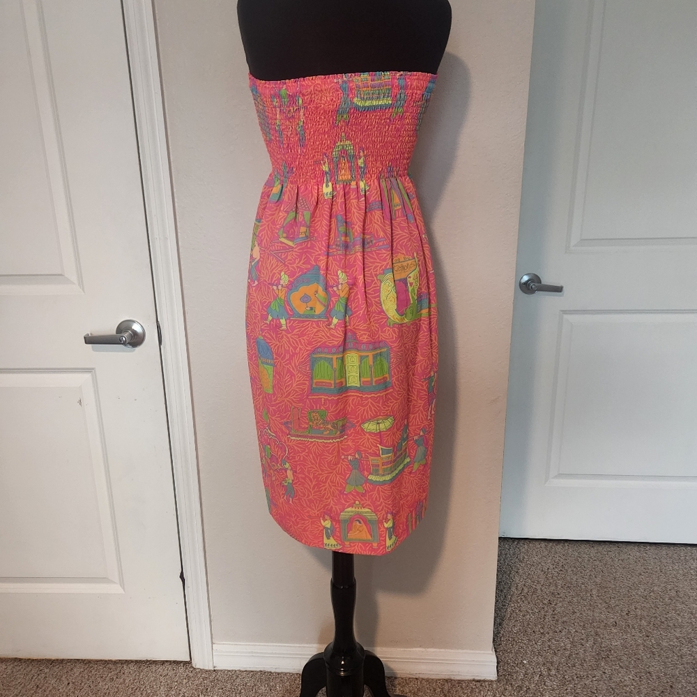 Colorful Strapless Dress